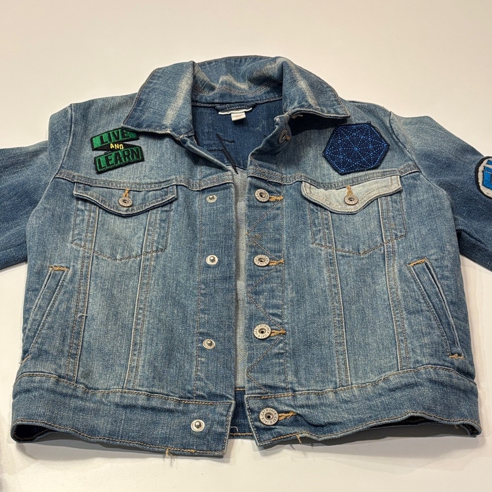 Cat & Jack Blue Denim Jacket with Patches